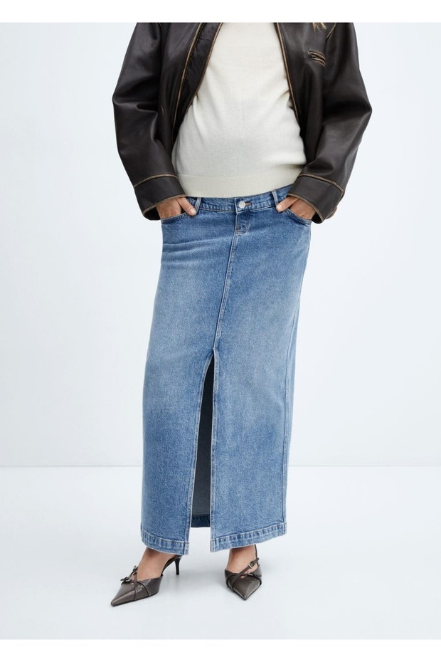 Hamile Denim Etek - 1