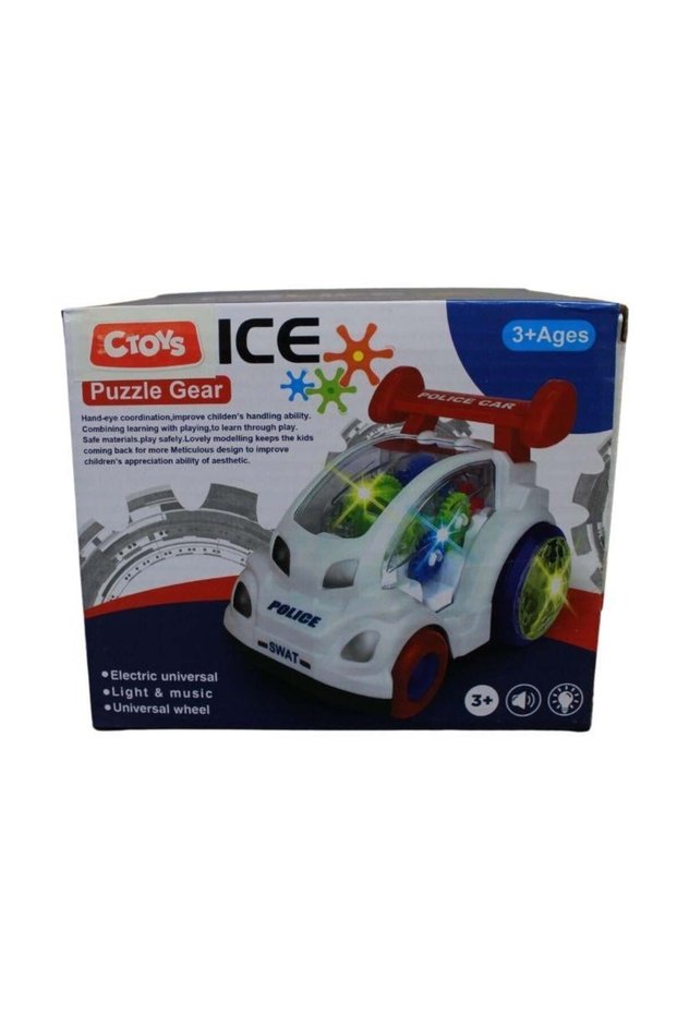 Ctoy 360 Degree Rotating Police Car with Sound and Light