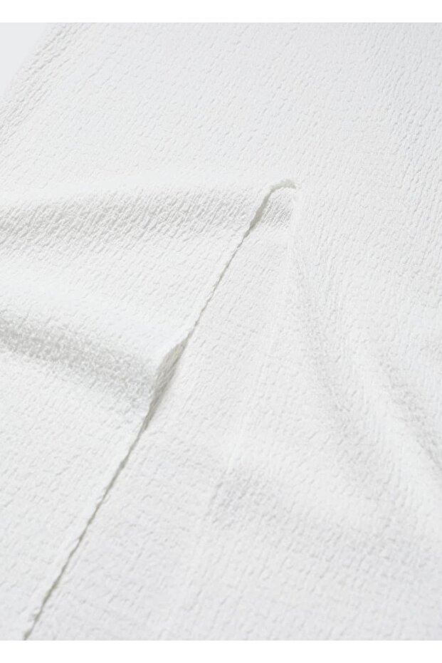 Yırtmaçlı Dokulu Elbise - 5