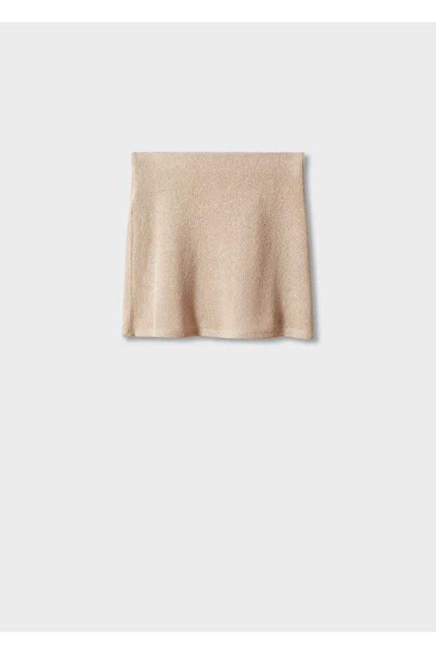 Yarı Transparan Triko Mini Etek - 3