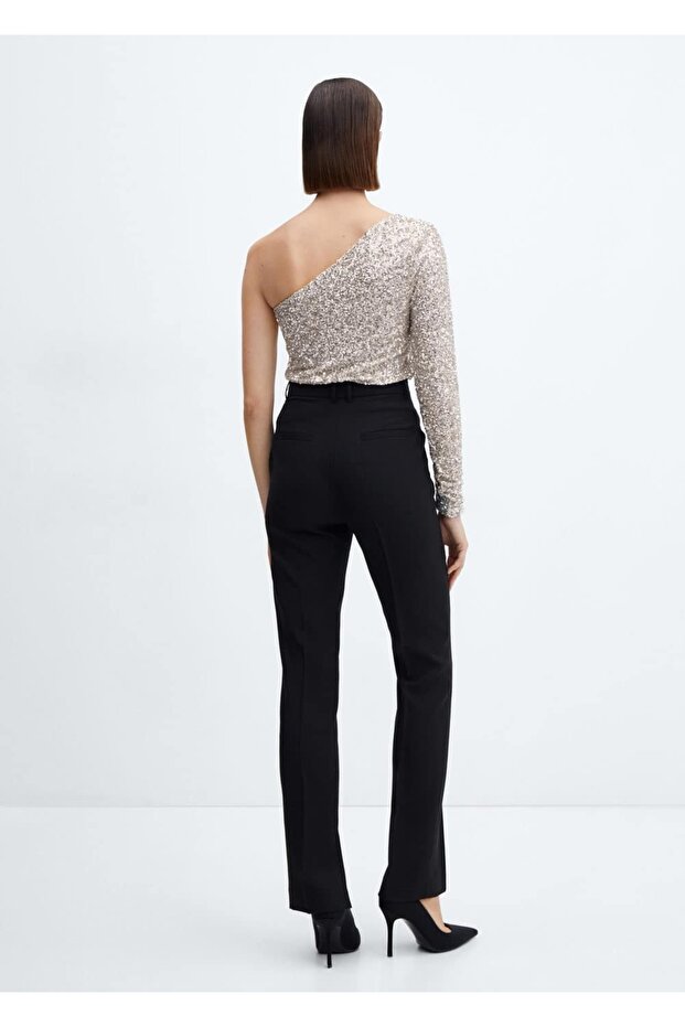 Payetli Asimetrik Bluz - 4