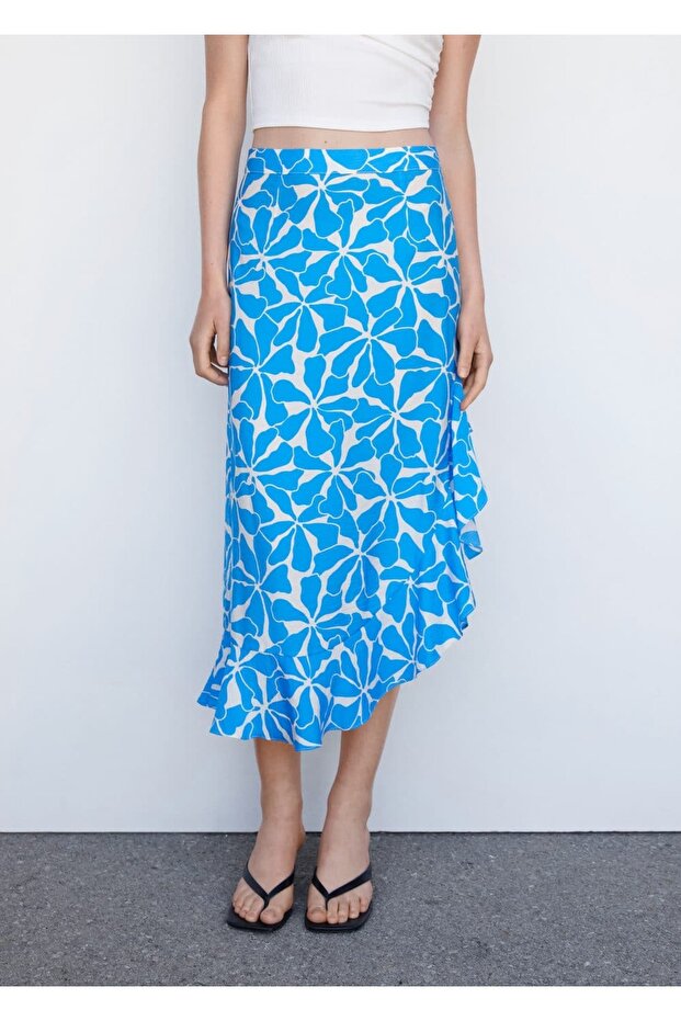 Desenli asimetrik etek - 1
