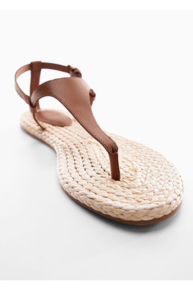 Bantlı Deri Sandalet - 5