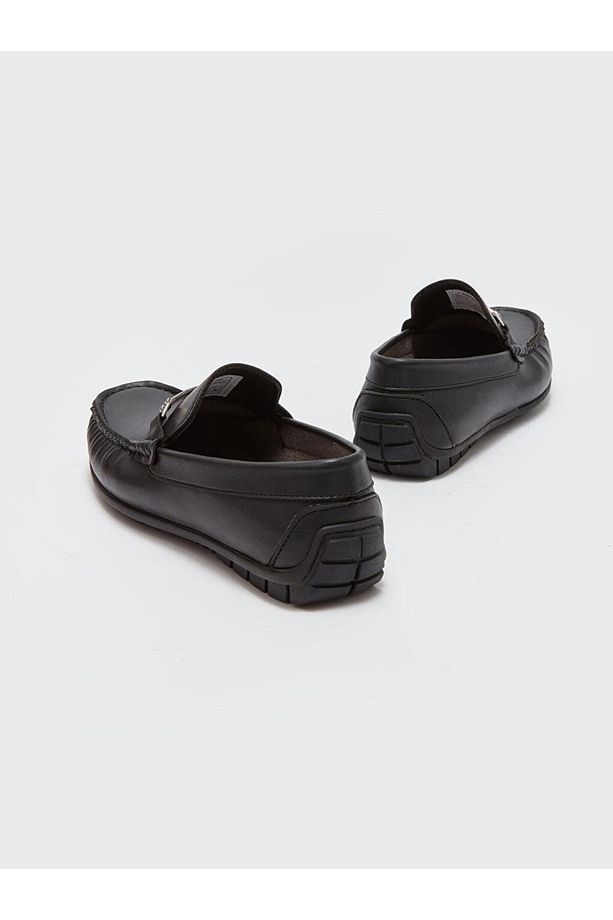 STEPS Siyah Deri Görünümlü Erkek Loafer Ayakkabı - 5