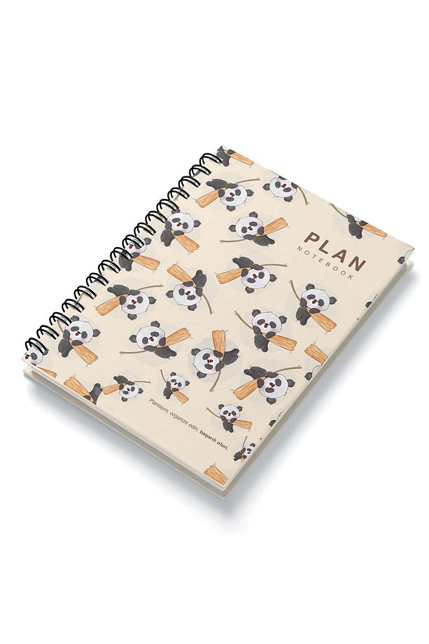 3'Lü Set A5 Spiralli Süresiz Planlayıcı Ajanda Panda - Pandalar - Zurafa - 3