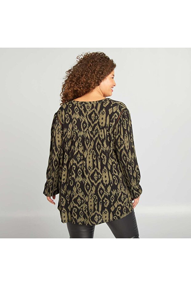 Plain blouse BLACK - 3