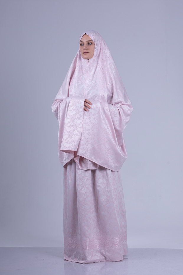 طقم صلاة قطعتين منقوش بجودة فاخرة - 4