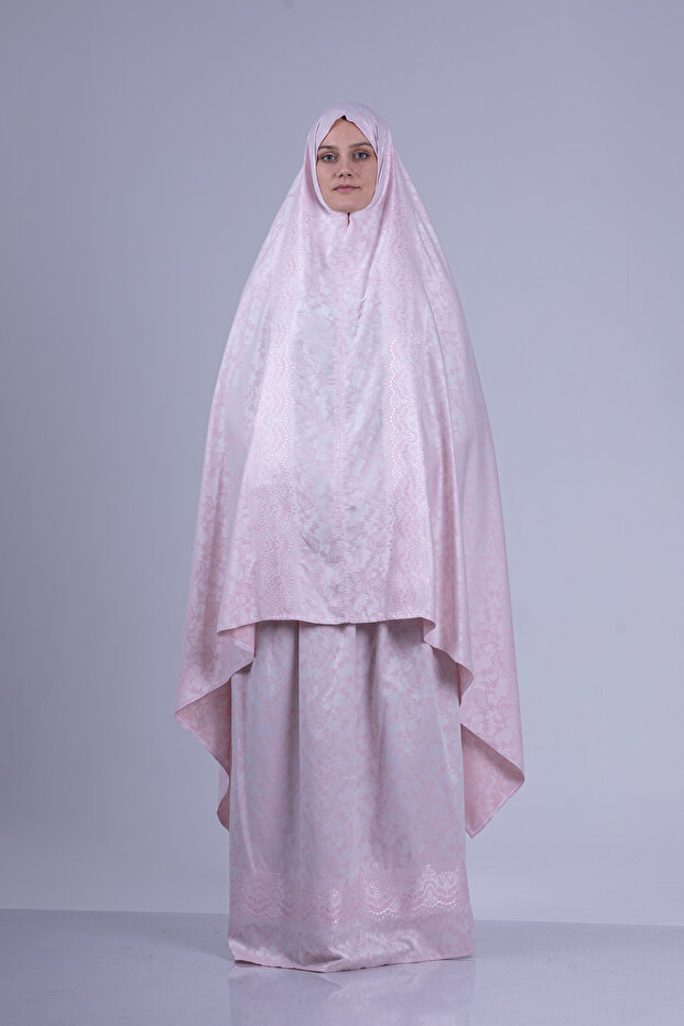 طقم صلاة قطعتين منقوش بجودة فاخرة - 1