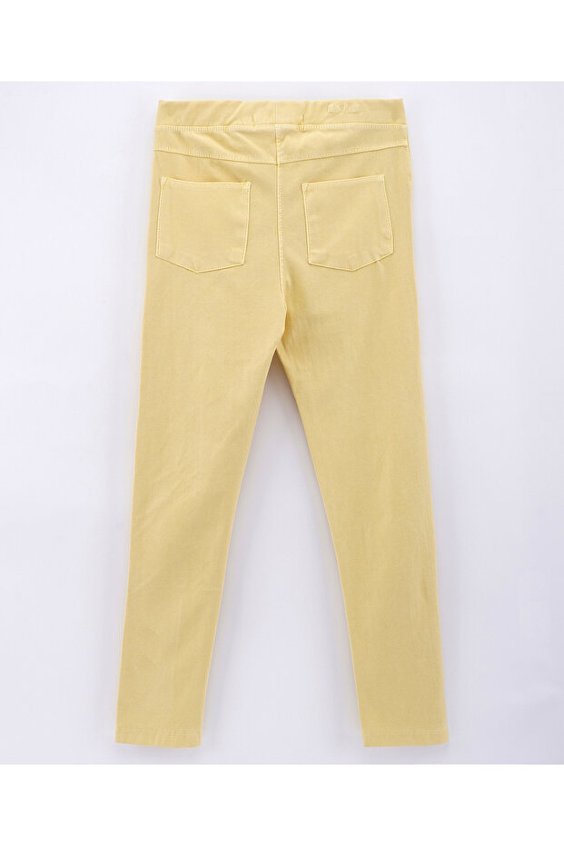 بنطلون جينز مينوتي الأساسي المحبوك - أصفر - 2