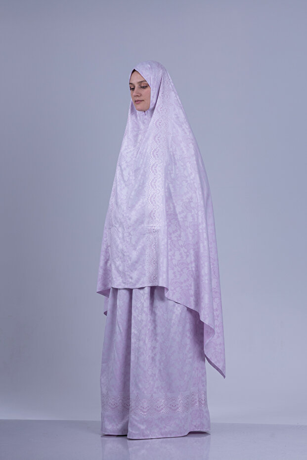 طقم صلاة قطعتين منقوش بجودة فاخرة - 2