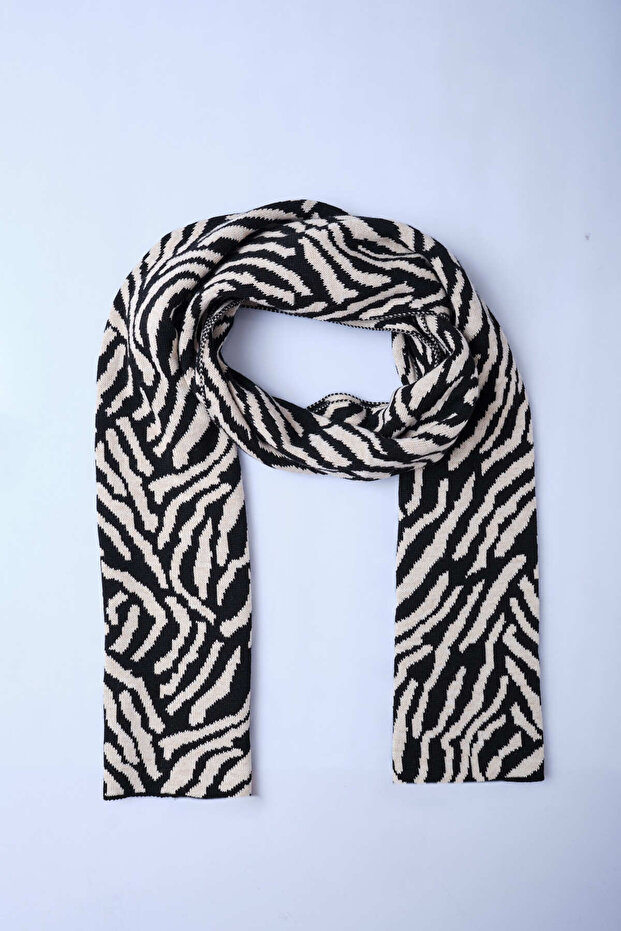 Zebra Desenli Triko Atkı - 4