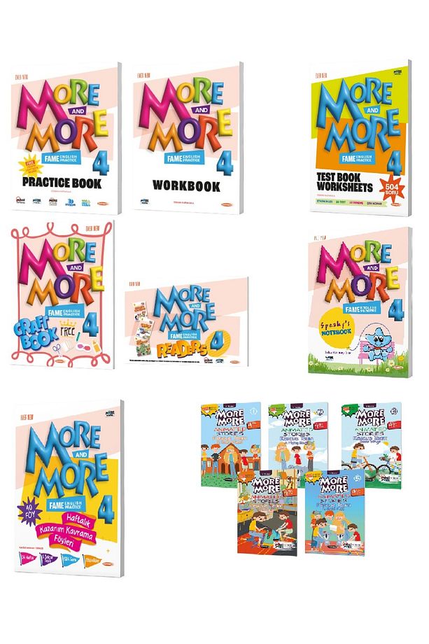 MORE & MORE 4. SINIF TAM SET (MORE AND MORE PRACTİCE TEST BOOK SPEAKY'S HAFTALIK FÖY HİKAYE - 1