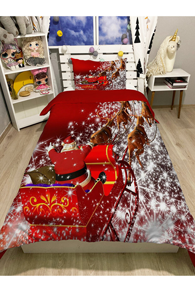 Christmas Themed Christmas Patterned Single Duvet Cover Set