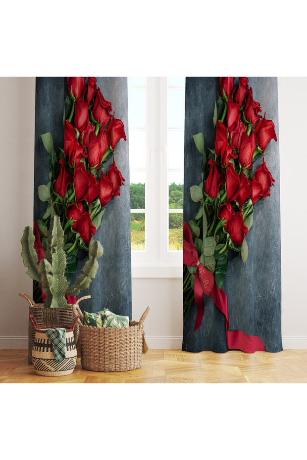 Rose Harness Stylish Background Curtain