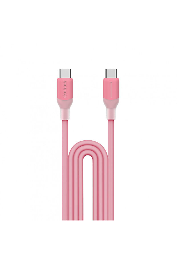 كابل 1-Link Flow CC X USB-C إلى USB-C بطول 1.2 متر وقوة 60 وات - وردي