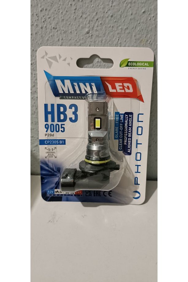 HB3-9005 Mini COMPACT  Led Oto Ampul Photon 2li Set 2ADET - 1