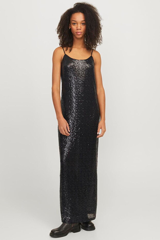 Kadın Pullu Maxi Boy Elbise - Mia - 1