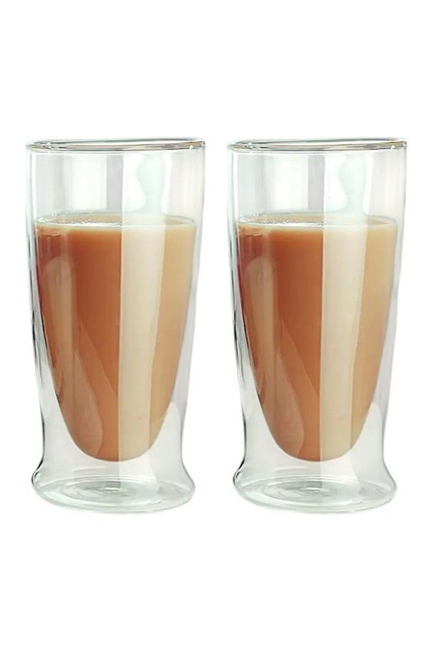 Çift Cidarlı Uzun Cam Kokteyl -Meşrubat-Latte Bardağı 350 ML 2 Adet 2323 - 1
