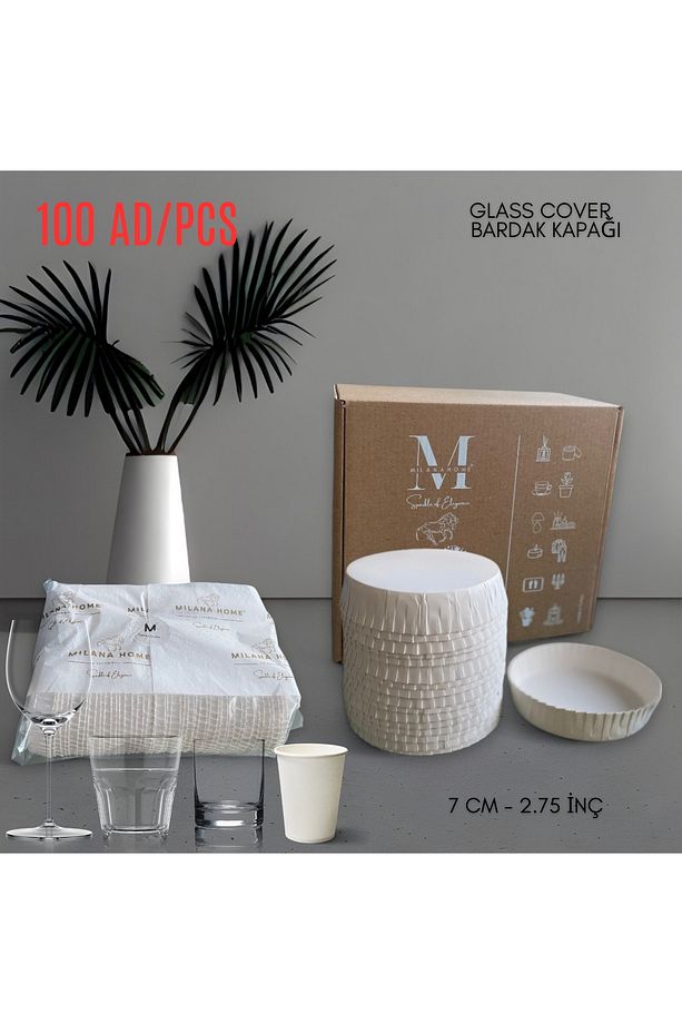 Karton Bardak Kapağı Tek Kullanımlık Bardak Kapağı 70 Mm 100 Adet - 4