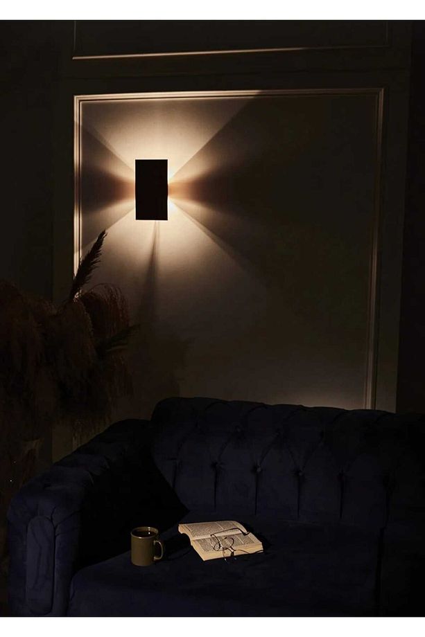 Yansıtma Tasarımlı Çift Yönlü Ahşap Salon Hol Cafe Otel Duvar Aplik Avize - 3