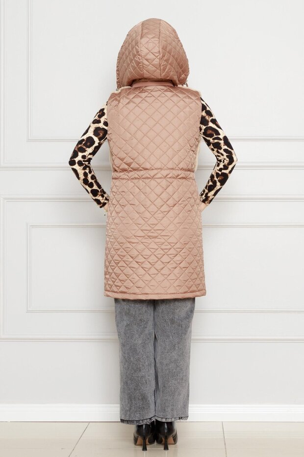 سترة كابيتون بتفاصيل فرو-مينك - 5