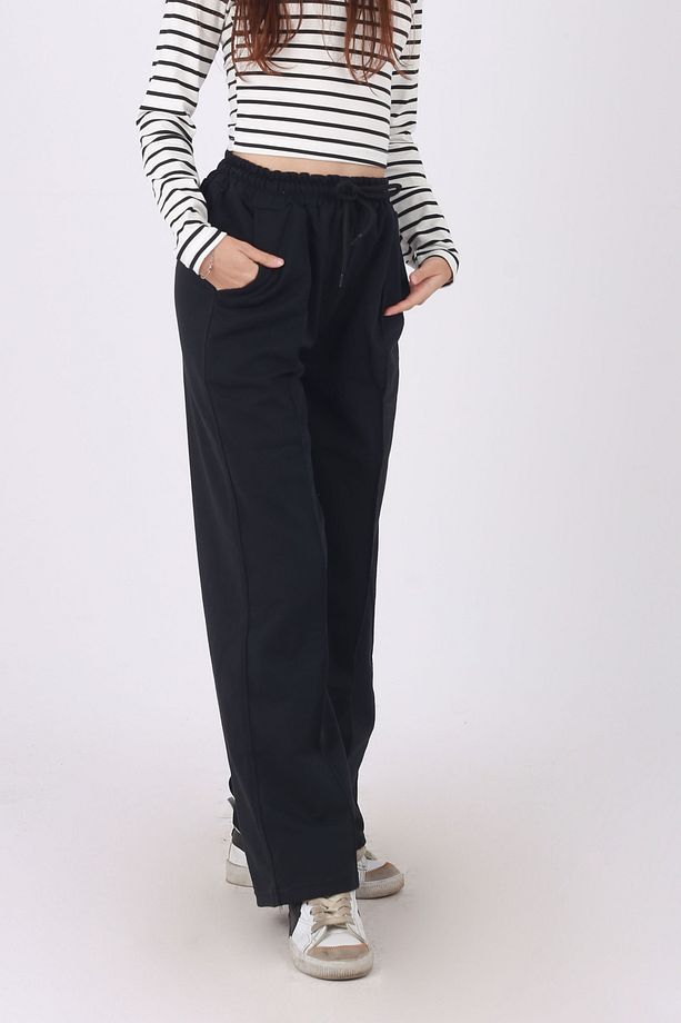 Boru Paça Oversize Eşofman Altı Ve Croplu Kız Takım - 5