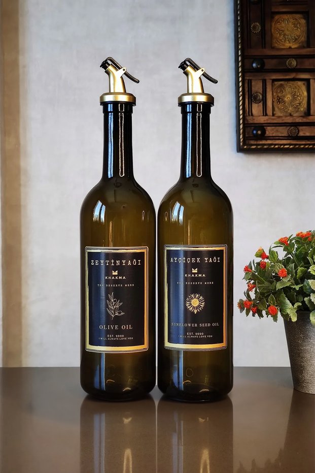 Amber Black Gold 2 Pack 750 Ml Olive Oil Oil Bottle Oil Pot Oil Bottle 750sg