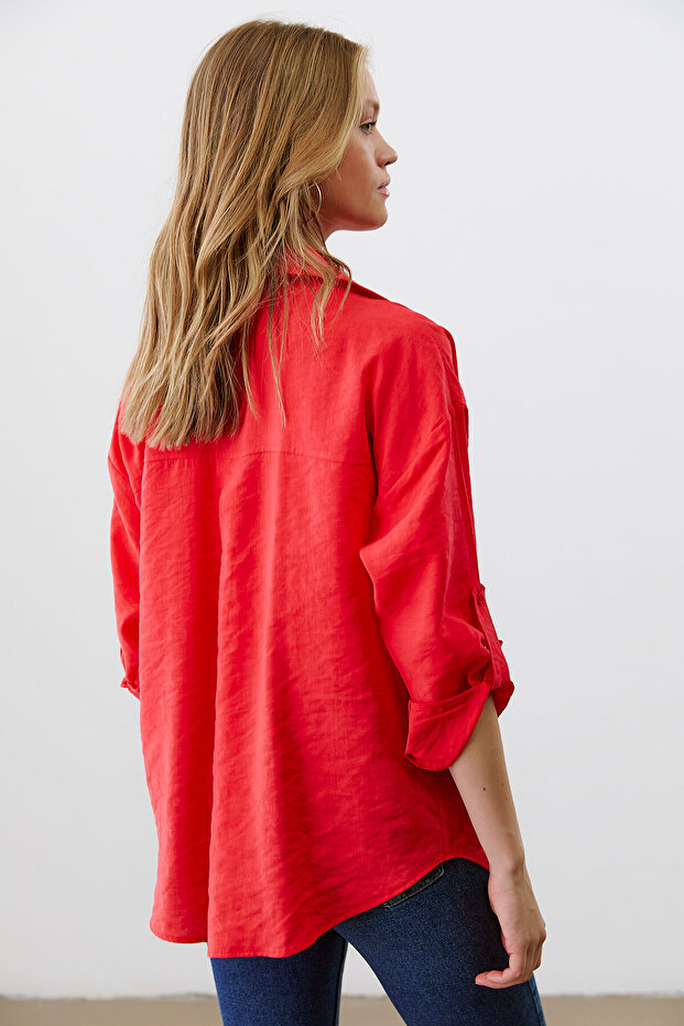 Apoletli Oversize Gömlek - 5