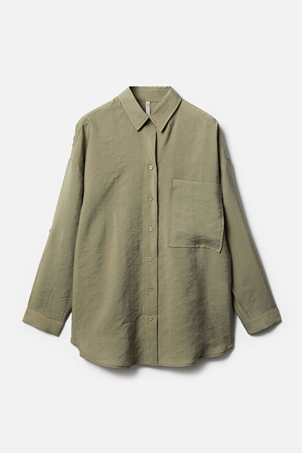 Apoletli Oversize Gömlek - 8