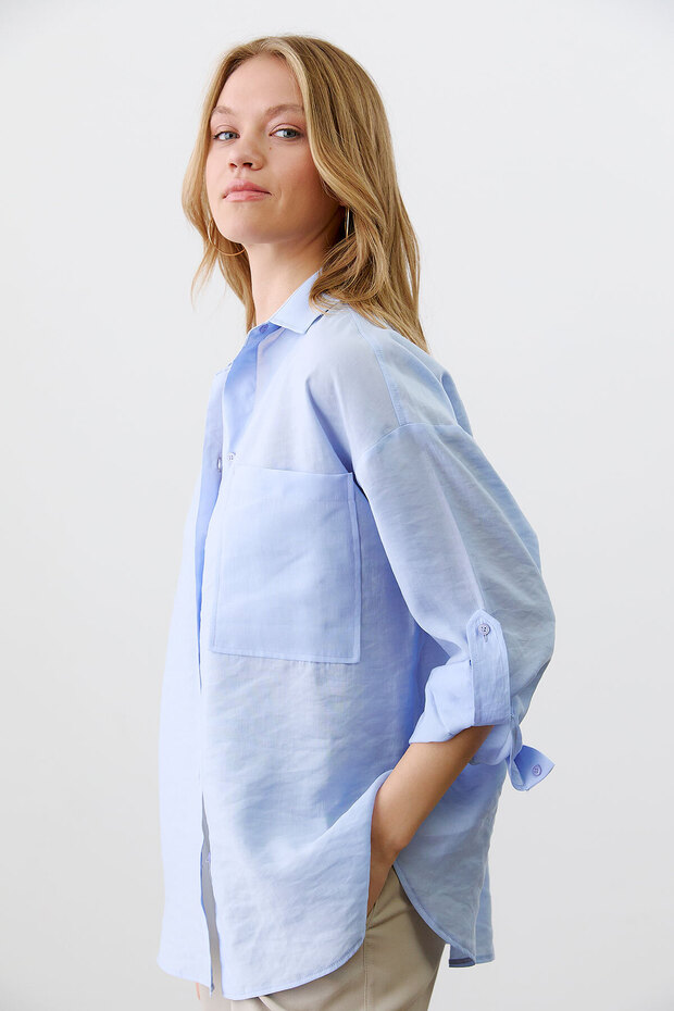 Apoletli Oversize Gömlek - 4