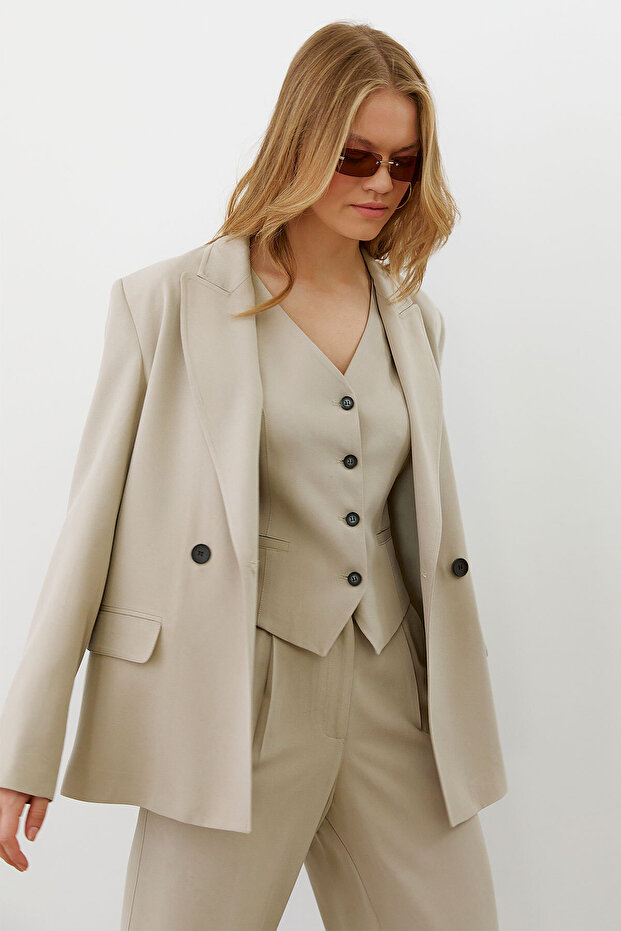 Kruvaze Oversize Ceket - 1