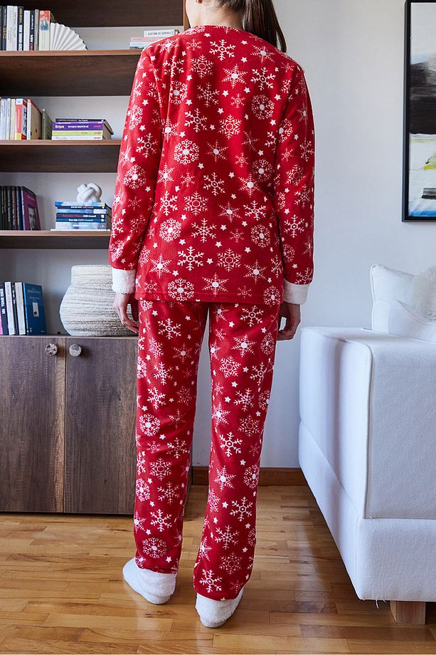 Kadın Yılbaşı Temalı Yumoş Pijama Takımı 60261111 - 8