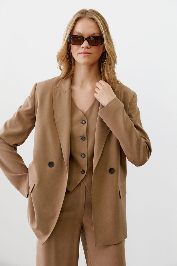 Kruvaze Oversize Ceket - 4