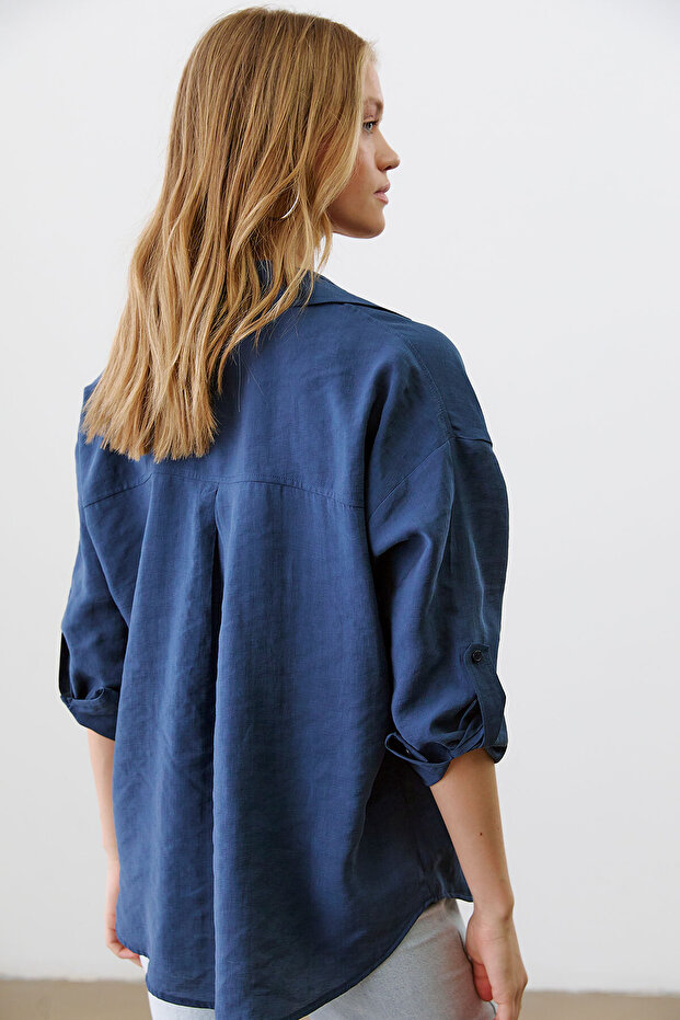 Apoletli Oversize Gömlek - 5