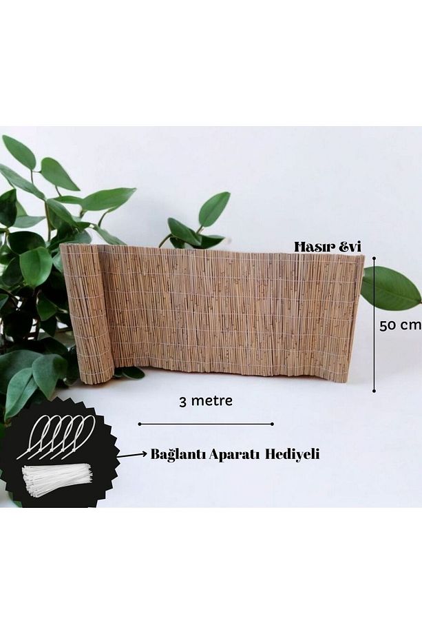 Hasır 50 cm x 3 Metre Kamış Hasır Balkon Çiti - 1