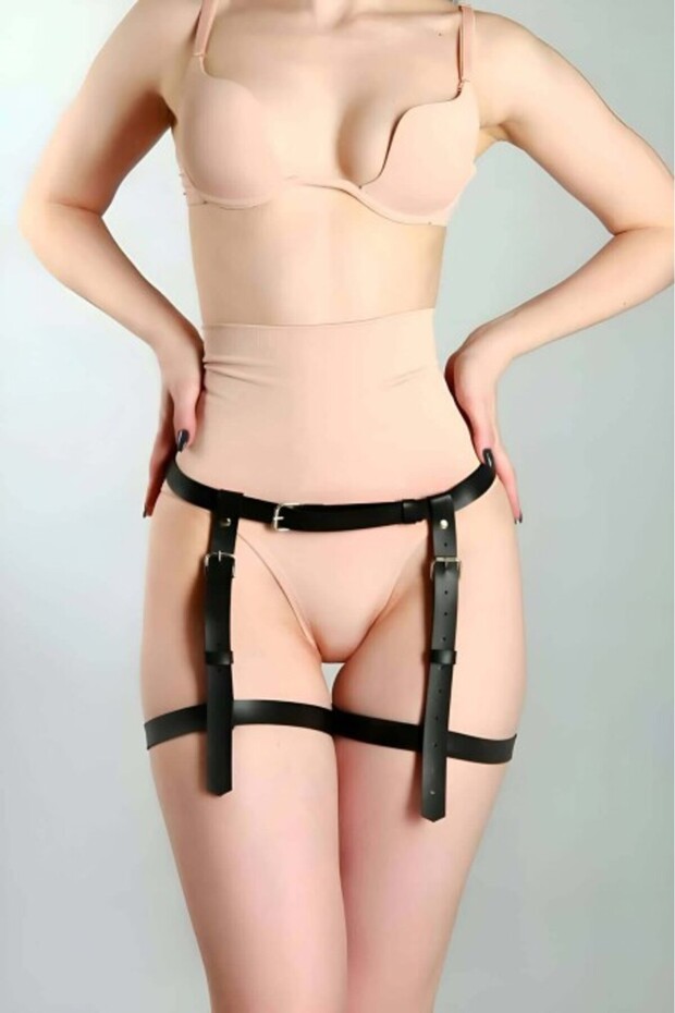 Şık Basic Deri Jartiyer Harness - 1