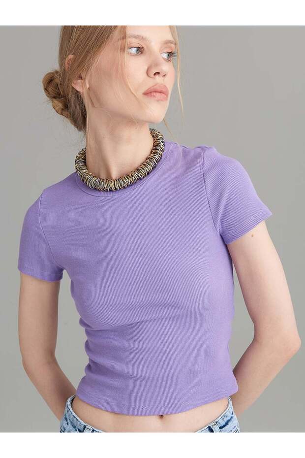 Kaşkorse Basic T-Shirt - Lila - 1