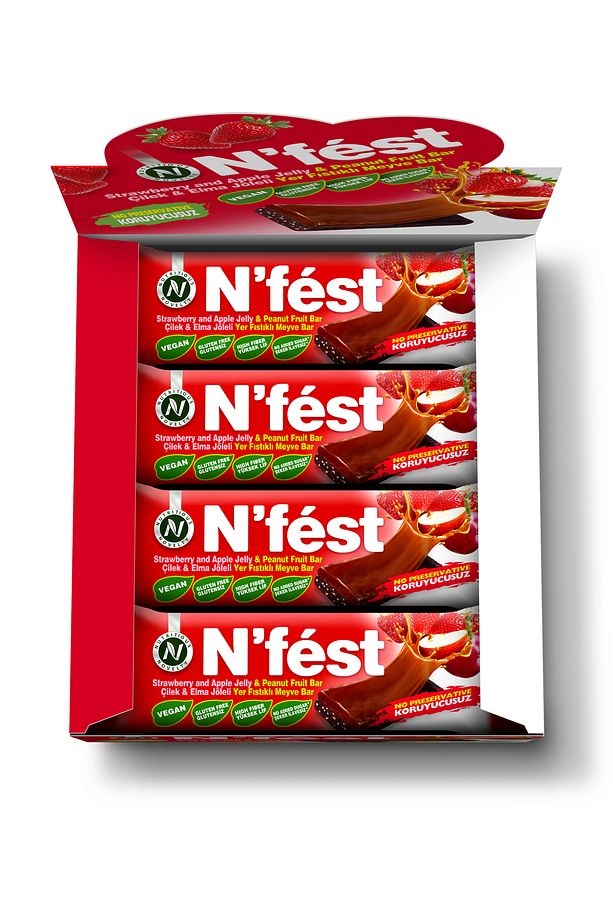 Jöleli Meyve Bar Çilek Ve Elma Jöleli Yer Fıstıklı 40g X 12 Adet - 4