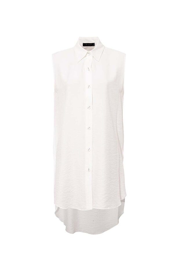Sleeveless Relaxed Fit Shirt - White