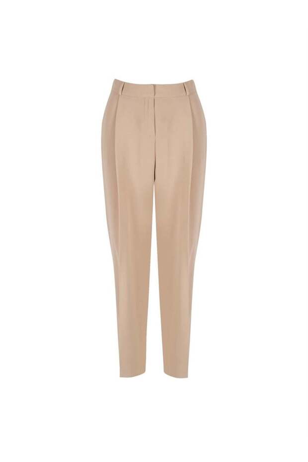 Bol Paça Krep Pantolon - Bej - 5