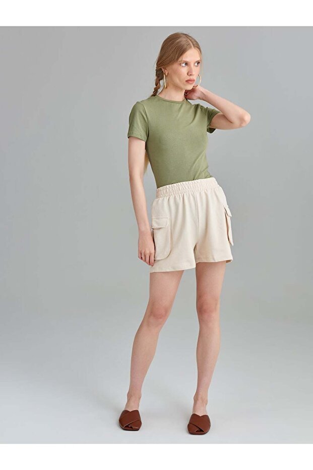 تي شيرت أساسي من القطن الممشط - أخضر - 1