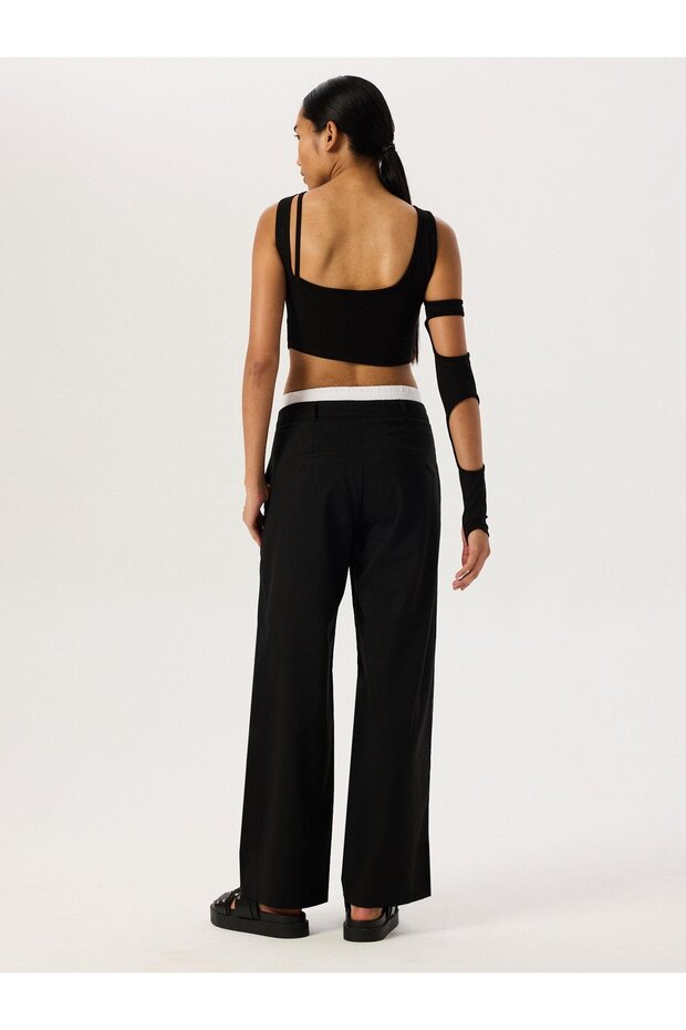 Çapraz Askı Tek Kol Crop Body - Siyah - 6