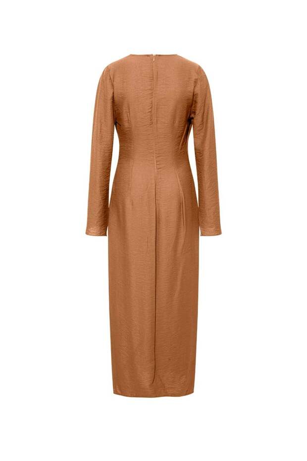 Anvelop Rahat Kesim Elbise - Camel - 6