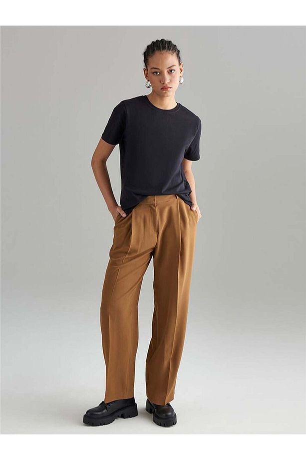 Bol Paça Krep Pantolon - Camel - 1