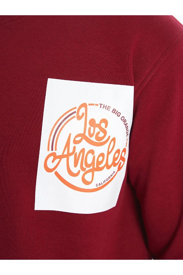CALİMERA MODA Bordo Bisiklet Yaka Uzun Kollu Erkek Sweatshirt - 4