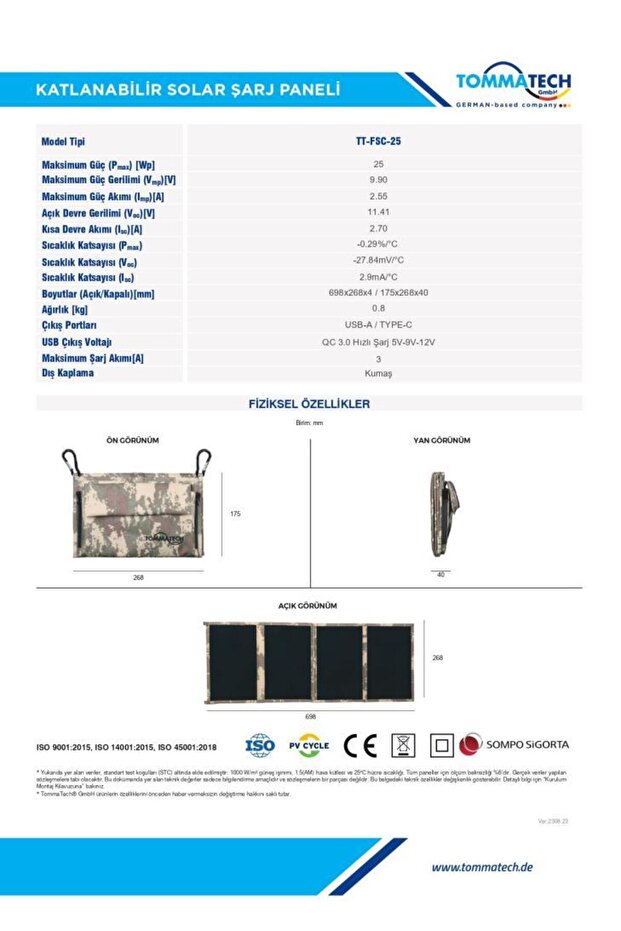 Easy Life 25Wp Katlanabilir Güneş Paneli - 6