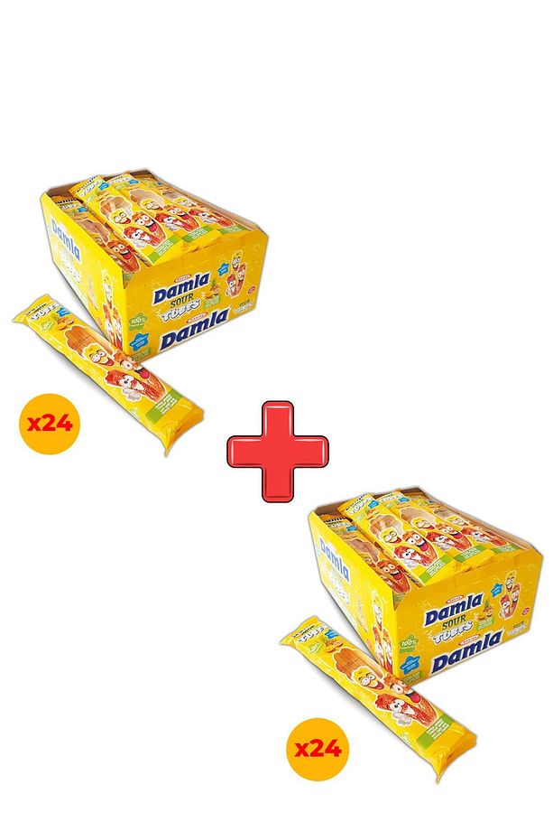 Damla Sour Tubes Licorice Tropikalli Jel Şeker Poşet 30 Gr X 24 Adet Kutulu 2'li Paket - 1
