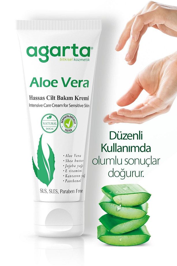 Doğal Aloe Vera Nemlendirici El Ve Vücut Bakım Kremi 75 ml - 4
