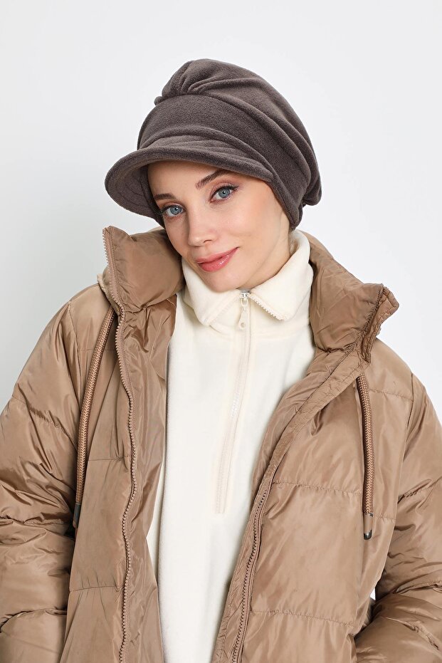 Fleece Hat with Visor, B-73Pl, Smoked