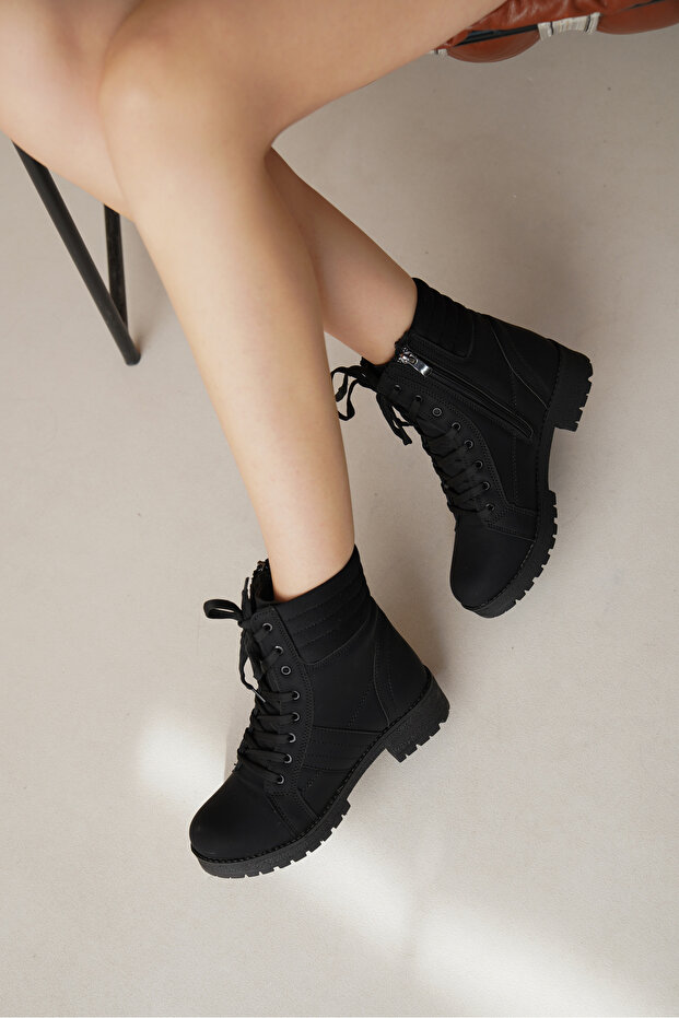 Extra Mat Siyah Kadın Postal Bot 0012285 - 4